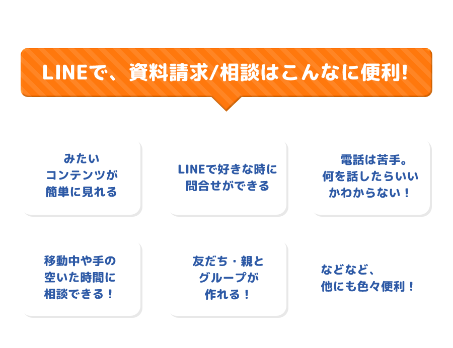 LINEで、資料請求/相談はこんなに便利！